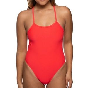 Jolyn Jackson 4 onesie in strawberry